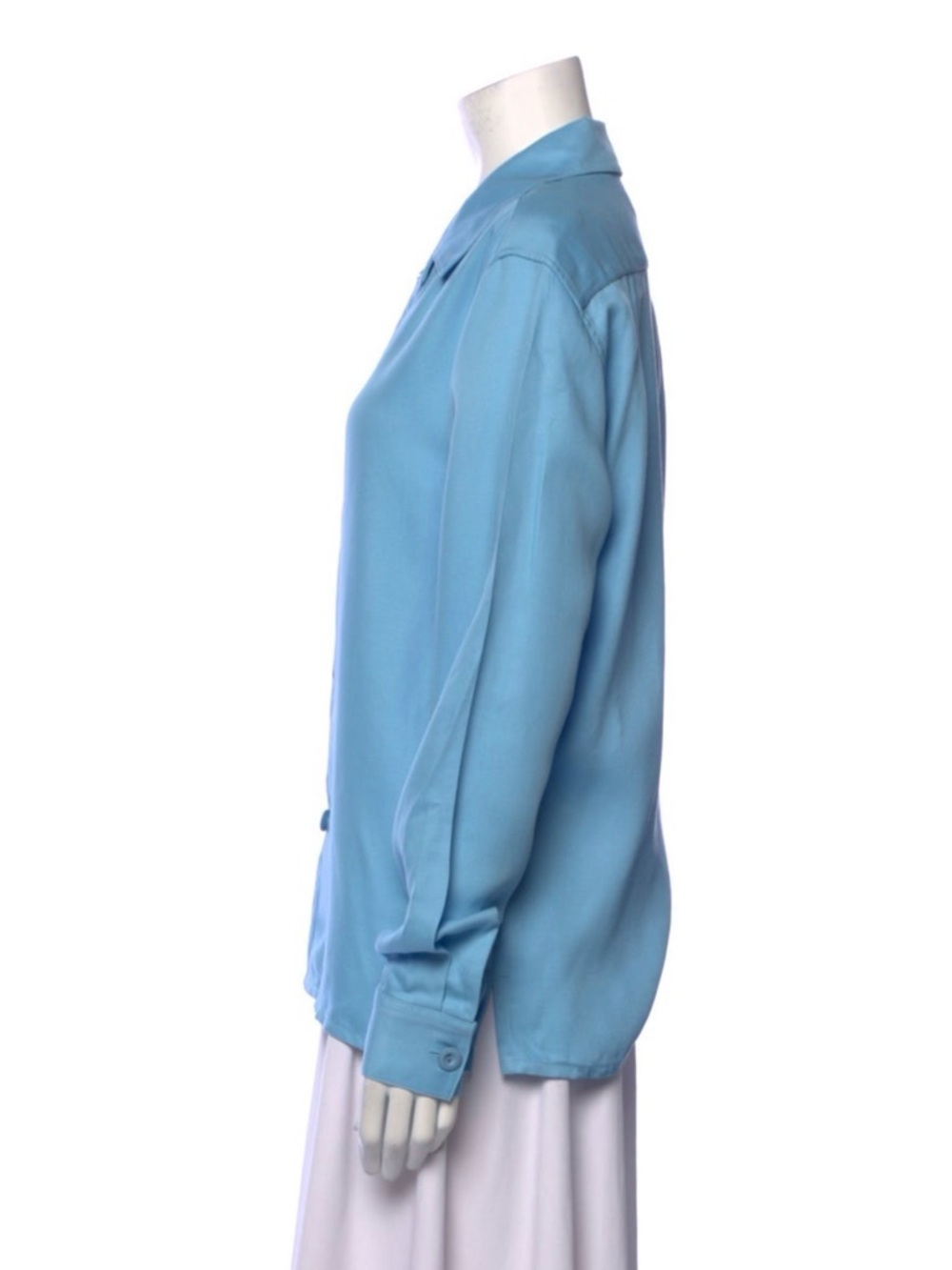 Sandro Sky Blue Casual Button-Down Shirt - Picture 2 of 3